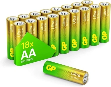 GP Batteries AA batteries AA pack of 18 Ultra Alkaline disposable double aa batteries 1.5v 10 year shelf life for toys fairy lights camera household applications LR6 Basic AA Battery Amazon exclusive