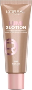 L'Oréal Paris Glow Enhancer, 24h Hydration with Shea Butter and Glycerin, Paradise Lumi Glotion, Shade 903: Medium Glow, 40 ml