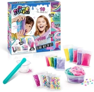 So Slime DIY Mix'in Kit 10 Pack, Multi-coloured, Make 10 Slimes, Styles and Decorations for 100+ Combinations, No Glue! No Mess!,Everything Included to Mix Your Own Slime