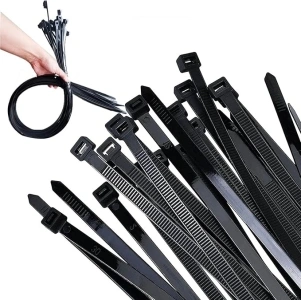 ATETEO ZD-9-600 Black Cable Ties, Pack of 100, Premium Nylon Zip Ties, Multi-Purpose Plastic Tie Wraps, Secure Self-Locking Mechanism, for Home, Garden, Office and DIY, 600mm x 9mm