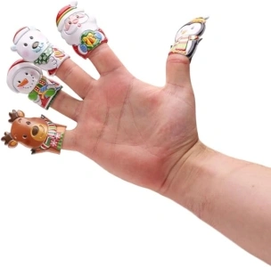 Toyland® Pack of 5 Festive Finger Puppets – Assorted Fun Styles - Christmas Stocking Fillers – Kids Story Telling