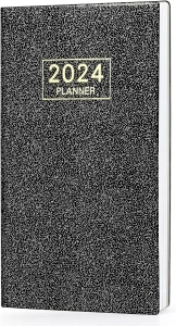 SIMDAO A6 Planner, A6 2024 Monthly Planner from January to December, Complete Planner 2024 Daily, Every Day Planner Small, Softcover Agenda Notebook Appointment Book,17.3 * 9.6cm, Black