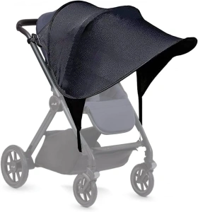 Pram Sun Shade Cover,UPF50+ Universal Baby Sunshade,Foldable Baby Stroller Sun Shade Pushchair Awning,Breathable Pram Sun Shade,Stroller Sun Shade Canopy for Pushchair,Buggy,Stroller (Black)