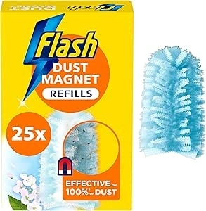 Flash Duster Dust Magnet Refills, Fluffy Dusters Refills, 25 Scented Dusters (5x5), Effective on 100% of Dust, Dust Magnet