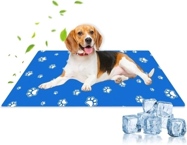 Flow fire Large Dog Cooling Mat, 90 x 50cm Foldable Dogs Cooling Mats L, Scratch Resistant Large Pet Cool Mat for Dogs