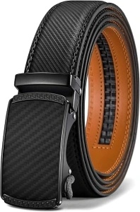 BULLIANT Men's Belt, Leather Ratchet Belt for Men Dress 1 3/8,Trim to Fit