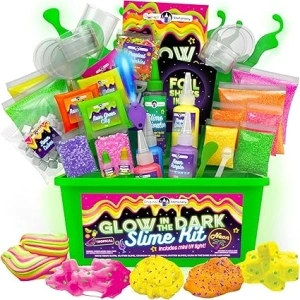 Original Stationery Neon Slime Kit, Glow in The Dark Slime Kit for Girls 10-12 to Make Crunchy Slime & Glowing Slime, Amazing Gift Idea for Kids