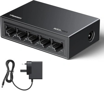 UGREEN Ethernet Splitter,5 Port Network Switch,High-speed Gigabit Ethernet Switch Hub,Desktop & Wall-Mounting Internet Splitter,Plug & Play LAN Switch for TV/Laptop/Switch/Router/Monitor