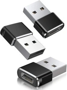 BASESAILOR USB to USB C Adapter for iPhone 16 16e 15 Car Charger Adapter 3 Pack,Type C Female to USB A Male Cable Converter for Apple Watch 10 9,iPhone 14 13 12 Pro Max Plus,AirPods,Samsung Galaxy S25