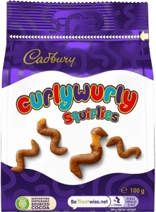 Cadbury Milk Chocolate Curly Wurly Squirlies, Sharing Bag, Bite Size Treats, 100 g (Pack of 1)