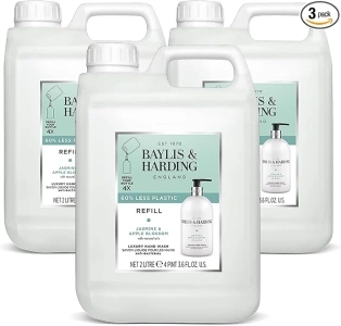 Baylis & Harding Jasmine & Apple Blossom Anti-Bacterial Hand Wash 2 litre Refill (Pack of 3 - Total 6 litres) - Vegan Friendly