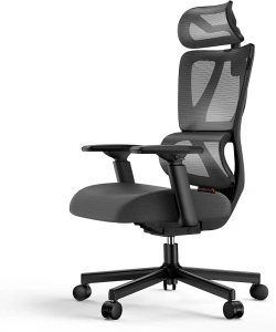 ProtoArc EC100 Ergonomic Office Chair - High Back Computer Desk Chair with 10cm Thicker Spring Cushion, Adaptive Lumbar Support, Adjustable Armrest&Headrest Mesh Swivel Chair for Home Office, Black