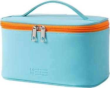 Meiyuuo Makeup Bag Cosmetic Bags Small for Women Ladies Zipper Pouch Makeup Organizer Waterproof Cute (Cyan Blue)
