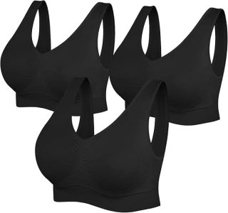 SIMIYA Super Comfort Bra, Womens Sports Bras Removable Pads Plus Size Sleep Bras for Girls in Yoga Bralette Leisure Stretch Crop Tops Vest