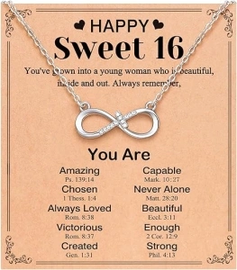 Infinity Cross Necklace 12th/13th/14th/16th/18th Birthday Gifts for Teenage Girls Birthday Presents