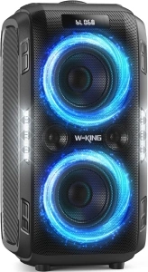 W-KING 250W PEAK Bluetooth Speaker Party Large Loudest Boom box/Massive 120dB/12 Custom Bass, V5.3 Portable Speaker Wireless, Extra Bass/2*6.5'' Subwoofer/IPX5/MIC-GTR in/USB/TF/AUX, Removable Battery