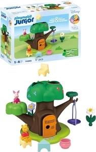 Playmobil 71693 JUNIOR & Disney: Winnie the Pooh's & Piglet's Tree House, including swing, sustainable toy made from plant-based plastics, gifting toy, play sets suitable for children ages 1+