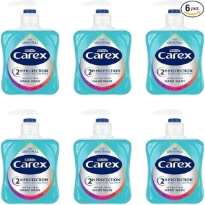 Carex Original Antibacterial Hand Wash, Clean & Protect Hands, Bulk Buy, Pack of 6 x 250 ml (Packaging may vary)