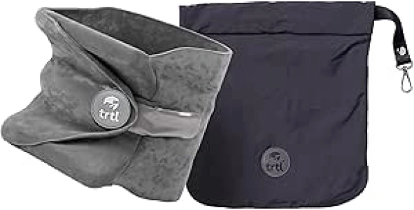 trtl Travel Pillow - Airplane Pillow for Neck and Shoulder Support - Soft, Lightweight, Machine-Washable Travel Pillows for Airplanes - Grey