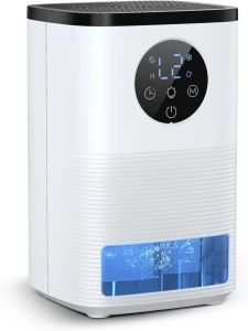 Dehumidifier for Home, 1.6L(54.11 oz) Dehumidifiers for Drying Clothes 2 Mode Auto Shut Off & 24H Timer Touch Control 7-Color Lights Quiet Dehumidifier for Bedroom Bathroom Basements Closet RV
