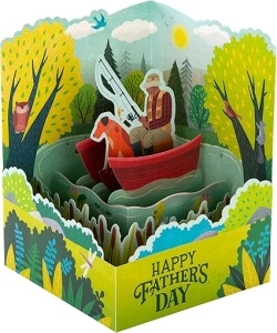 Hallmark 3D Pop Up Fathers Day Card - Paper Wonder Relaxing Fishing Design