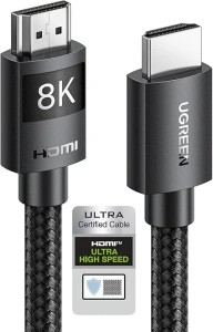 UGREEN HDMI 2.1 Cable Certified 10K 8K 4K 1440P@240/165/144/120Hz eARC HDR Ultra High Speed 48Gbps HDCP 2.3 Dolby Atmos Vision Compatible for PS5 Xbox Series S Soundbar TV Game Monitor Laptop PC(2M)