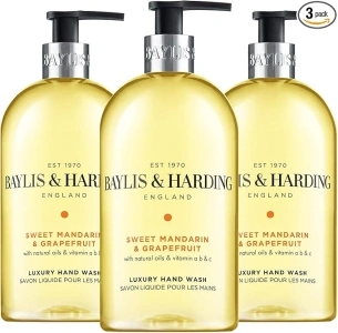 Baylis & Harding Sweet Mandarin and Grapefruit Hand Wash, 500 ml (Pack of 3) - Vegan Friendly