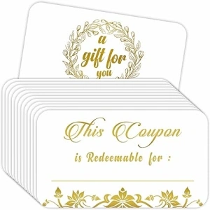 PARTH IMPEX 50 Blank Coupon Cards - Gift Vouchers for Presents, Love Coupons for Him & Her, Blank Gift Certificates