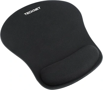 TECKNET Mouse Mat with Memory Foam Rest -Non-slip Rubber base- Special-Textured Water-Resistant Surface