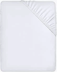 Utopia Bedding Fitted Sheet Double, White - Deep Pocket 14 inch (35 cm) - Easy Care - Soft Brushed Microfibre Fabric - Shrinkage and Fade Resistant - Bottom Sheet