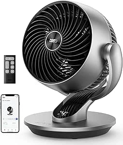 Dreo Smart Table Fan for Bedroom, 28dB Silent Air Circulator Fan with Remote, 7 Inch Diameter Cooling Quiet Desk Fan, 120° Vertical Manual+90° Horizontal Oscillating, 4 Speeds, 5 Modes, 12H Timer