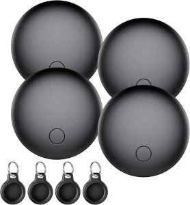 Air Tracker Tag-4 Pack, Item Finder Works with Find My App (iOS Only), Luggage Tracker for bags, Keys, Wallets, Replaceable Batteries Last 1 Year, 100dB Loud Beep, Worldwide Tracking, IP67 Waterproof