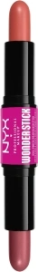 NYX Professional Makeup Blush, With Hyaluronic Acid, Hydrates, Blendable Texture, Vegan, Wonder Stick, Honey Orange + Rose