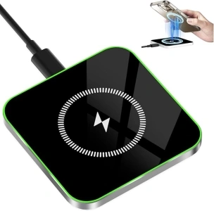 Wireless Charger, 15W Max Wireless Charging Pad for iPhone 16/15/14/13/12/11 Max/XS/8, Fast Charging Station Compatible with Samsung Galaxy S25/S24/S23/S22/S20, AirPods Pro(No AC Adapter)