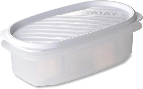 TATAY Food Storage, Airtight, 0.5 L of Capacity, Flexible Pressure Lid, BPA free, Suitable Microwave and Dishwasher, White. Measures: 18,4 x 9,7 x 6,1 cm