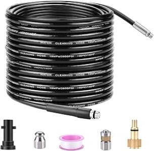 WADEO 30M High Pressure Drain Hose, Pressure Washer Drain Pipe Hose Cleaning Kit Come with Adapters for Karcher K2-K7 Series and LAVOR Household Use Pressure Washer
