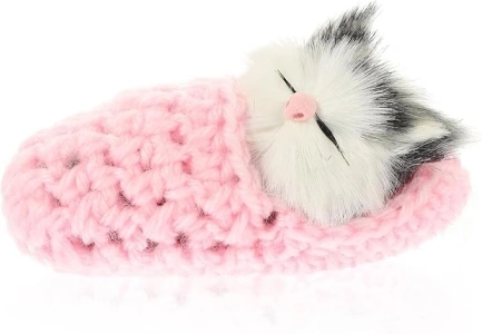 Sleeping Cat Doll Simulation Vocalize Small Cat Stuffed Animal Plush Toy Kitten with Meows Sound