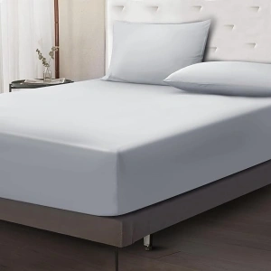 Moonlight Bedding Fitted Sheet 40 Cm Extra Deep Pocket Bed Sheets 16 inch Ultra Soft Bottom Sheet Brushed Microfiber Breathable Shrinkage and Fade Resistant (Silver, King)