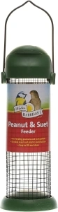 Walter Harrison's Wild Bird Flip Top Green Hanging Peanut Feeder,Black Green, Small - 22 cm