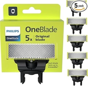 Philips OneBlade 5 Stainless Steel Original Replacement Blades Compatible with all OneBlade Electric Razors (model QP250/50)