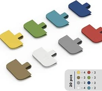 XIAOXI Write On Cord Labels - Wire Tags and Cable Markers for Cable Management and Identification - 20 Pcs (Multi-Color)