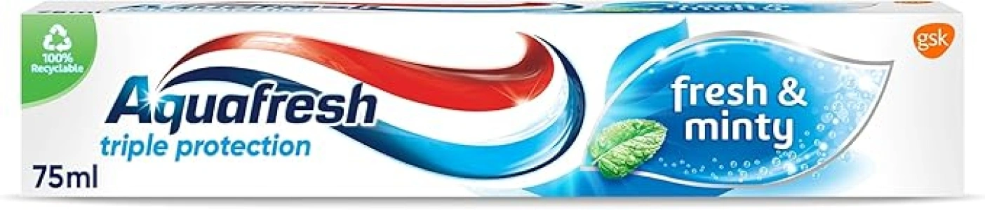 Aquafresh Toothpaste Triple Protection Fresh & Minty, 75 ml (Pack of 1)