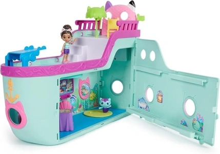 Gabby’s Dollhouse, Gabby Cat Friend Ship, Cruise Ship Toy with 2 Toy Figures, Surprise Toys and Dollhouse Accessories, Kids’ Toys for Girls and Boys 3+