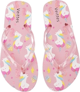 Veittes Girl's Thong Beach Flip FlopsFor Little Kid/Big Kid.