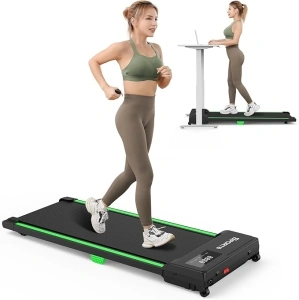 Dripex Walking Pad Treadmill for home, 2.5HP Under Desk Treadmill with 6 Shock-absorbing Cushions, Walking Running Machine with Remote Control and LED Display, Adjustable Speeds 1-6km/h, No Assembly