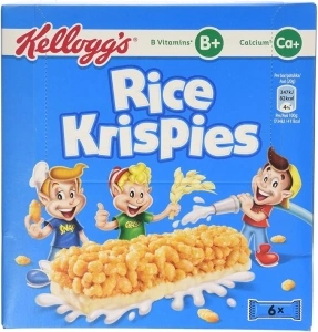 Kellogg's Rice Krispies Cereal and Milk Bar Box, 6 x 20g