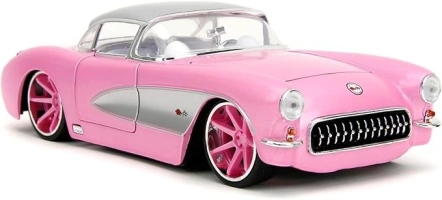 JADA Pink Slips 1:24 1957 Chevy Corvette Die-Cast Car w/Base, Toys for Kids and Adults