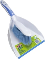 Spontex Dustpan & Brush Set | Large Capacity Dustpan | Durable Bristles & Easy-Sweep Rubber Blade | Compact Storage | Lightweight Design