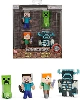 Jada Minecraft 2.5 Inch Die cast Figure 4pk including Steve, Alex, Creeper, Warden to collect or gift suitable for kids from 8 years and over, See all Jada metal figures in the Jada Store