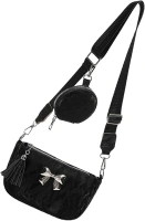 Cosiesnest Shoulder Bag Ladies, PU Leather Shoulder Crossbody Bag, Cross Body Bag Women, Adjustable Strap and Bow Tie Decoration, Comes with Mini Small Bag for Travel Shopping Work Daily Use